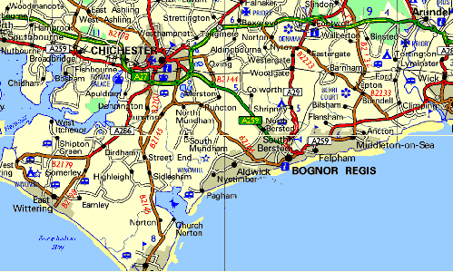 Map of West Sussex